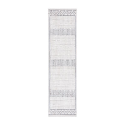 Martha Stewart Ethel Bordered Washable 26" X 96" Indoor Rectangular Runner"