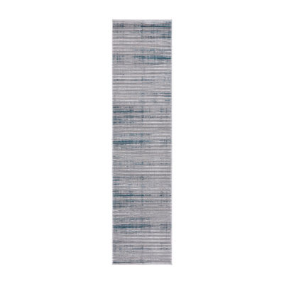 Martha Stewart Mila Stripe Washable 26" X 108" Indoor Rectangular Runner"