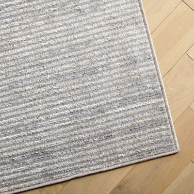 Martha Stewart Mila Stripe Washable Indoor Rectangular Area Rug