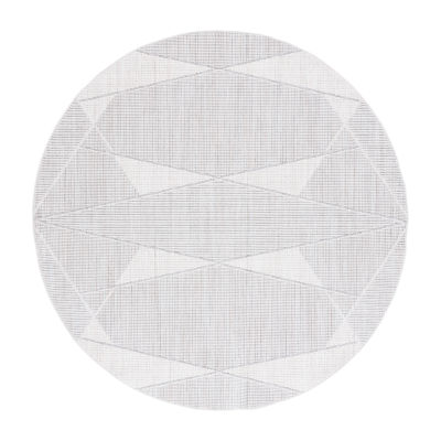 Martha Stewart Tony Geometric Washable 6'7" X 6'7" Indoor Round Area Rug"