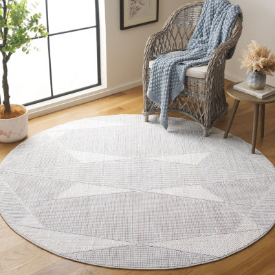 Martha Stewart Tony Geometric Washable 6'7" X 6'7" Indoor Round Area Rug"