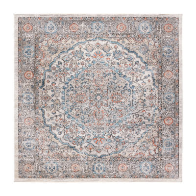 Martha Stewart May Medallion Washable 6'7" X 6'7" Indoor Square Area Rug