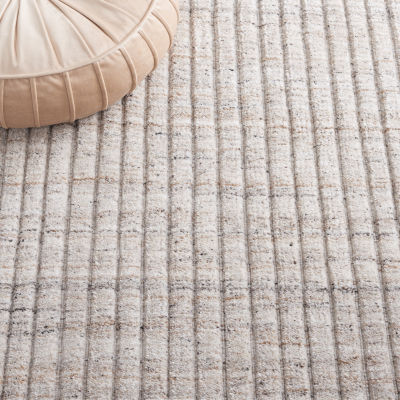 Martha Stewart Tanya Stripe Loomed Washable 6' X 6' Indoor Square Area Rug