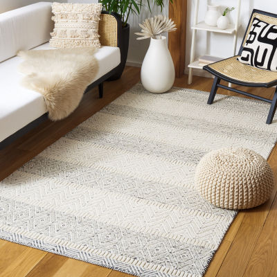 Martha Stewart Rae Stripe Loomed Washable Indoor Rectangular Area Rug