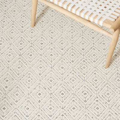 Martha Stewart Zena Bordered Loomed Washable Indoor Rectangular Area Rug