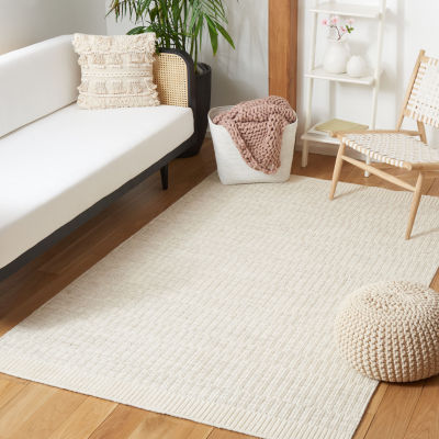 Martha Stewart Faye Stripe Loomed Washable Indoor Rectangular Area Rug