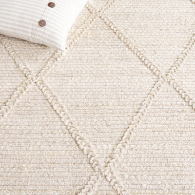 Martha Stewart Iona Solid Woven Washable Indoor Rectangular Area Rug