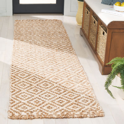 Martha Stewart Nell Bordered Woven Washable 27" X 96" Indoor Rectangular Runner"