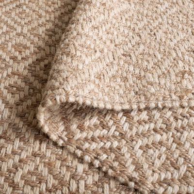 Martha Stewart Nell Bordered Woven Washable Indoor Rectangular Area Rug