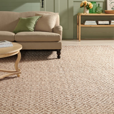 Martha Stewart Nell Bordered Woven Washable Indoor Rectangular Area Rug