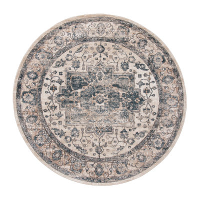 Martha Stewart Molly Medallion Washable 6'7" X 6'7" Indoor Round Area Rug"