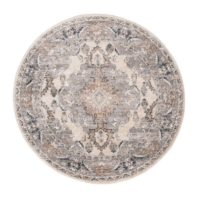 Martha Stewart Zara Medallion Washable 6'7" X 6'7" Indoor Round Area Rug"