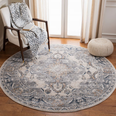 Martha Stewart Zara Medallion Washable 6'7" X 6'7" Indoor Round Area Rug"