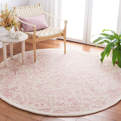 Martha Stewart Edi Floral Washable 6' X 6' Indoor Round Area Rug