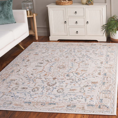 Martha Stewart Nina Floral Washable Indoor Rectangular Area Rug