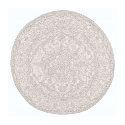 Martha Stewart Zion Bordered Washable 6' X 6' Indoor Round Area Rug