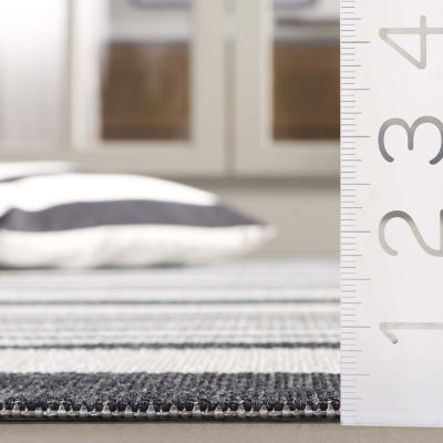 Martha Stewart Ripley Stripe 6'7" X 9' Indoor Rectangular Area Rug"