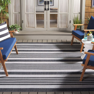 Martha Stewart Ripley Stripe Washable 6'7" X 9' Indoor Rectangular Area Rug"