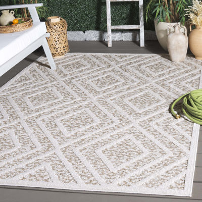 Martha Stewart Iris Geometric Washable 4' X 6' Outdoor Rectangular Area Rug