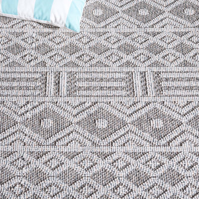 Martha Stewart Lora Geometric Washable 6'7" X 6'7" Outdoor Square Area Rug"