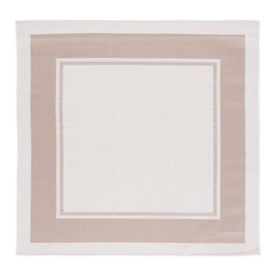 Martha Stewart Alena Bordered Washable 6'7" X 6'7" Outdoor Square Area Rug