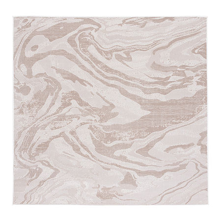 Martha Stewart Dalia Geometric 6'7"" X 6'7"" Outdoor Square Area Rug, One Size, Beige -  Safavieh, MSRO323A-7SQ
