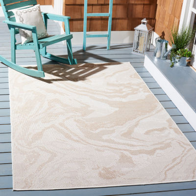 Martha Stewart Dalia Geometric Washable 6'7" X 6'7" Outdoor Square Area Rug