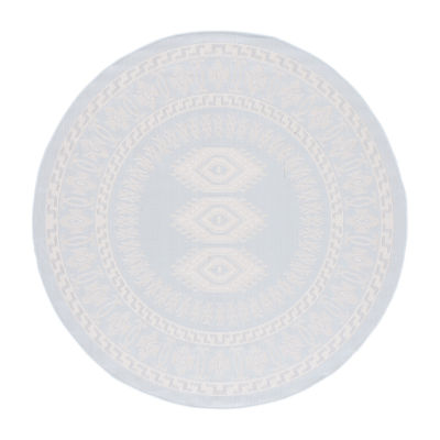 Martha Stewart Meera Medallion Washable 6'7" X 6'7" Outdoor Round Area Rug