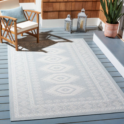 Martha Stewart Meera Medallion Washable 6'7" X 6'7" Outdoor Square Area Rug"