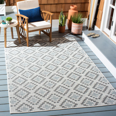 Martha Stewart Robin Geometric Washable 6'7" X 6'7" Outdoor Square Area Rug