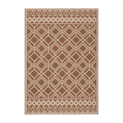 Martha Stewart Ava Bordered Washable Outdoor Rectangular Area Rug