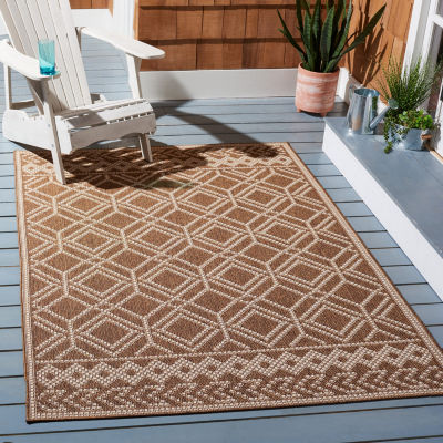 Martha Stewart Ava Bordered Washable 6'7" X Outdoor Square Area Rug