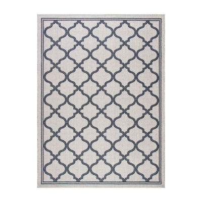 Martha Stewart Ria Bordered Washable Outdoor Rectangular Area Rug