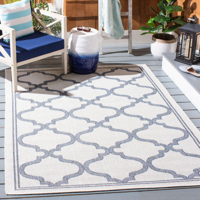 Martha Stewart Ria Bordered Washable Outdoor Rectangular Area Rug