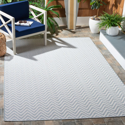 Martha Stewart Romi Chevron Washable Outdoor Rectangular Area Rug