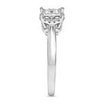 Tru Miracle Womens 1 CT. T.W. Genuine White Diamond 10K White Gold Halo Engagement Ring