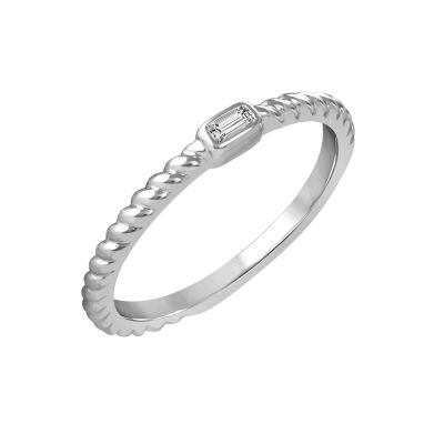 Diamond Accent Genuine White Diamond 10K White Gold Wedding Band