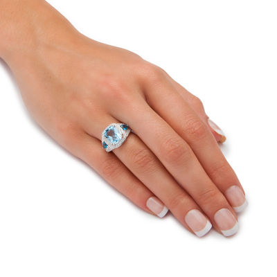 Womens Genuine Blue Topaz Cocktail Ring