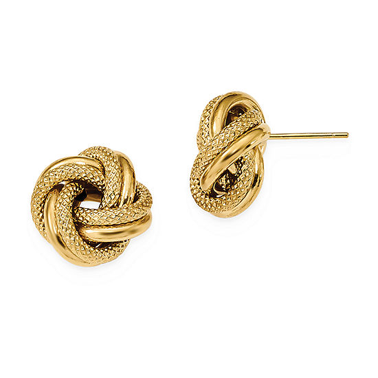 14K Gold 13.5mm Knot Stud Earrings
