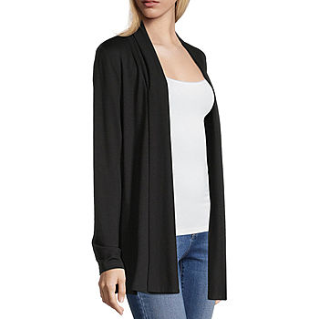 Liz Claiborne Womens Long Sleeve Open Front Cardigan - JCPenney
