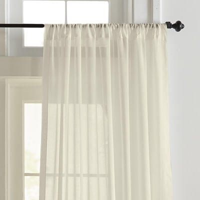 Elrene Home Fashions Asher Sheer Rod Pocket Single Curtain Panel