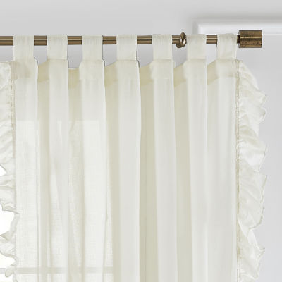 Elrene Home Fashions Bella Tab Top Sheer Single Curtain Panel