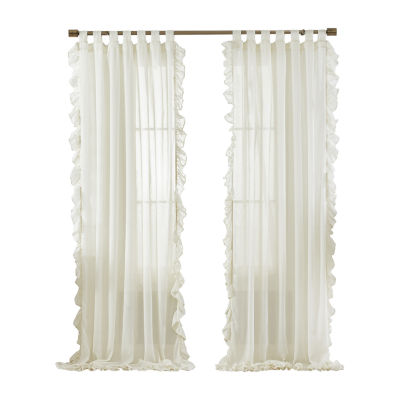 Elrene Home Fashions Bella Tab Top Sheer Single Curtain Panel