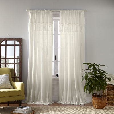 Elrene Home Fashions Calypso Rod Pocket Light-Filtering Single Curtain Panel
