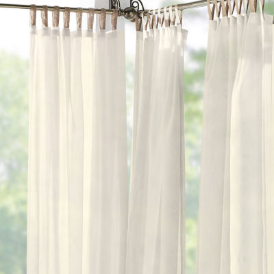 Elrene Home Fashions Darien Tab Top Sheer Single Outdoor Curtain Panel