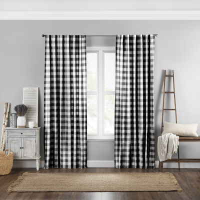 Elrene Home Fashions Farmhouse Living Buffalo Check Light-Filtering Rod Pocket Back Tab Single Curtain Panel