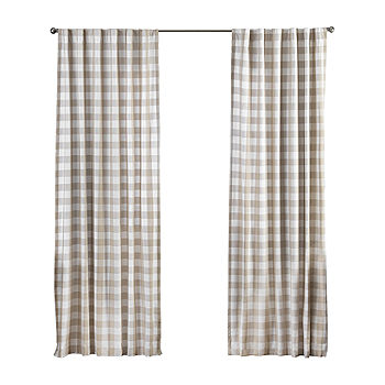 Black and White Buffalo Check Curtains Rod Pocket Options for