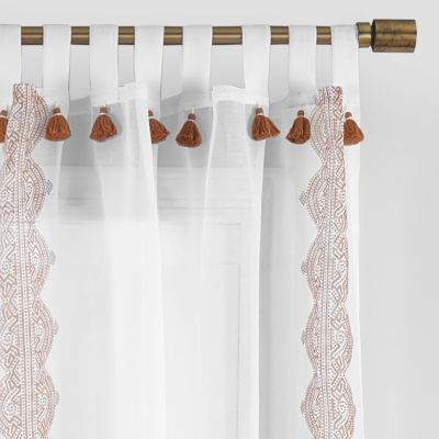 Elrene Home Fashions Shilo Tab Top Sheer Single Curtain Panel