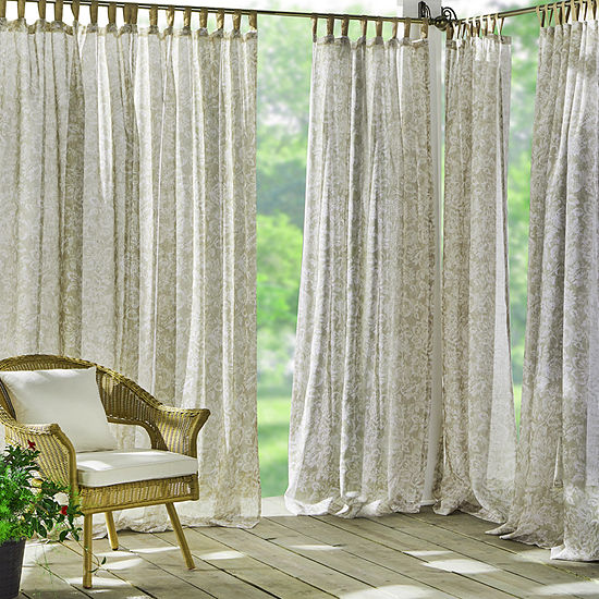 Elrene Home Fashions Verena Sheer Tab Top Outdoor Curtain Panel