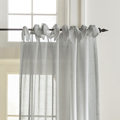 Elrene Home Fashions Vienna Tie Top Sheer Single Curtain Panel